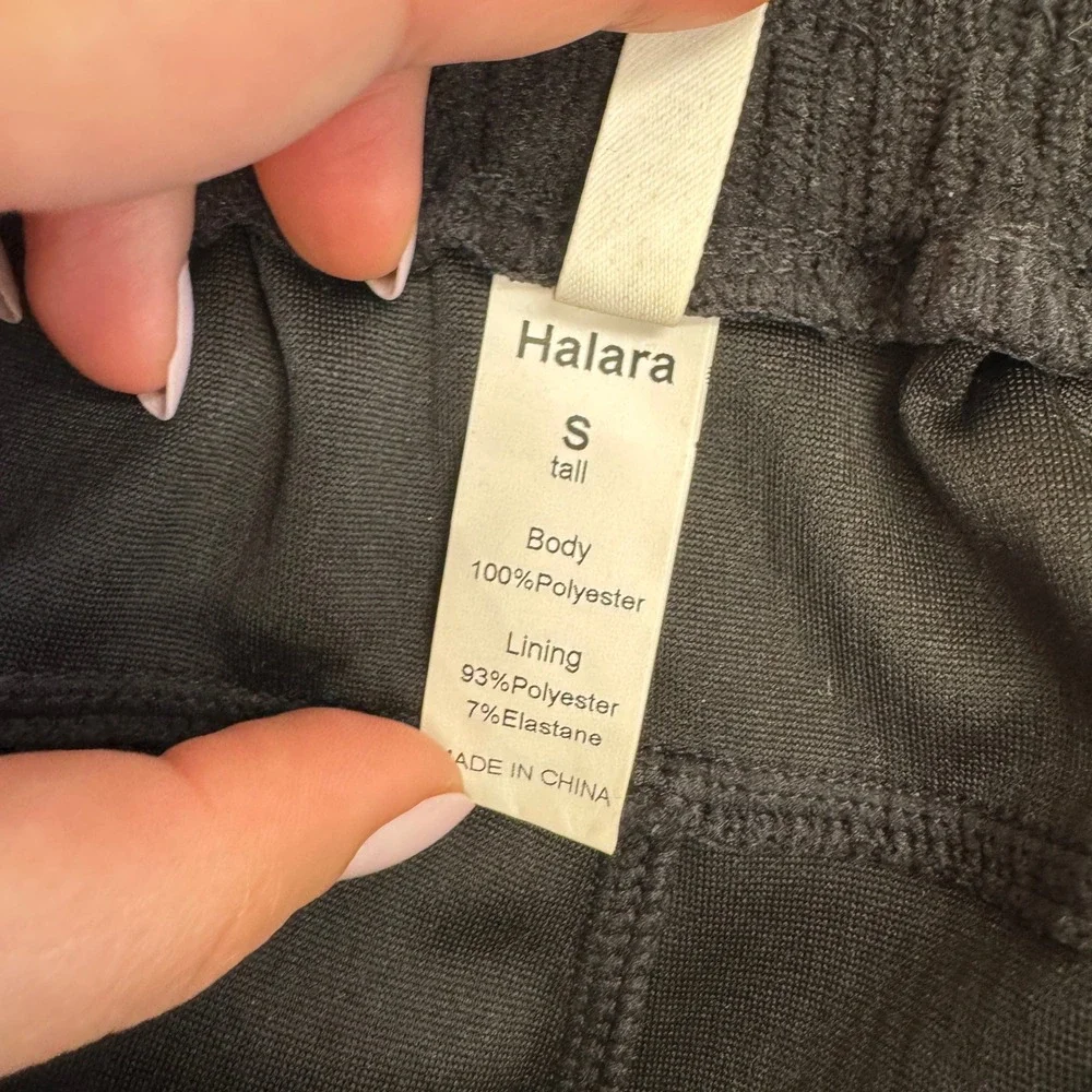 Halara Pants Womens Small Tall Black Corduroy Wide Leg High Waisted Casual - Picture 3 of 8